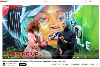 Shakira Wafula’s courageous stand during the protests has since earned her many media appearances – and a mural of herself. This is a screenshot from one of her most recent interviews.