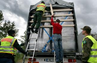 Police operation against human traffickers at the border between Germany and Poland.