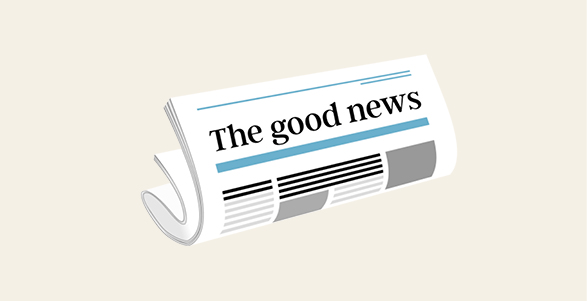 Newspaper Graphic with "The Good News" Headline