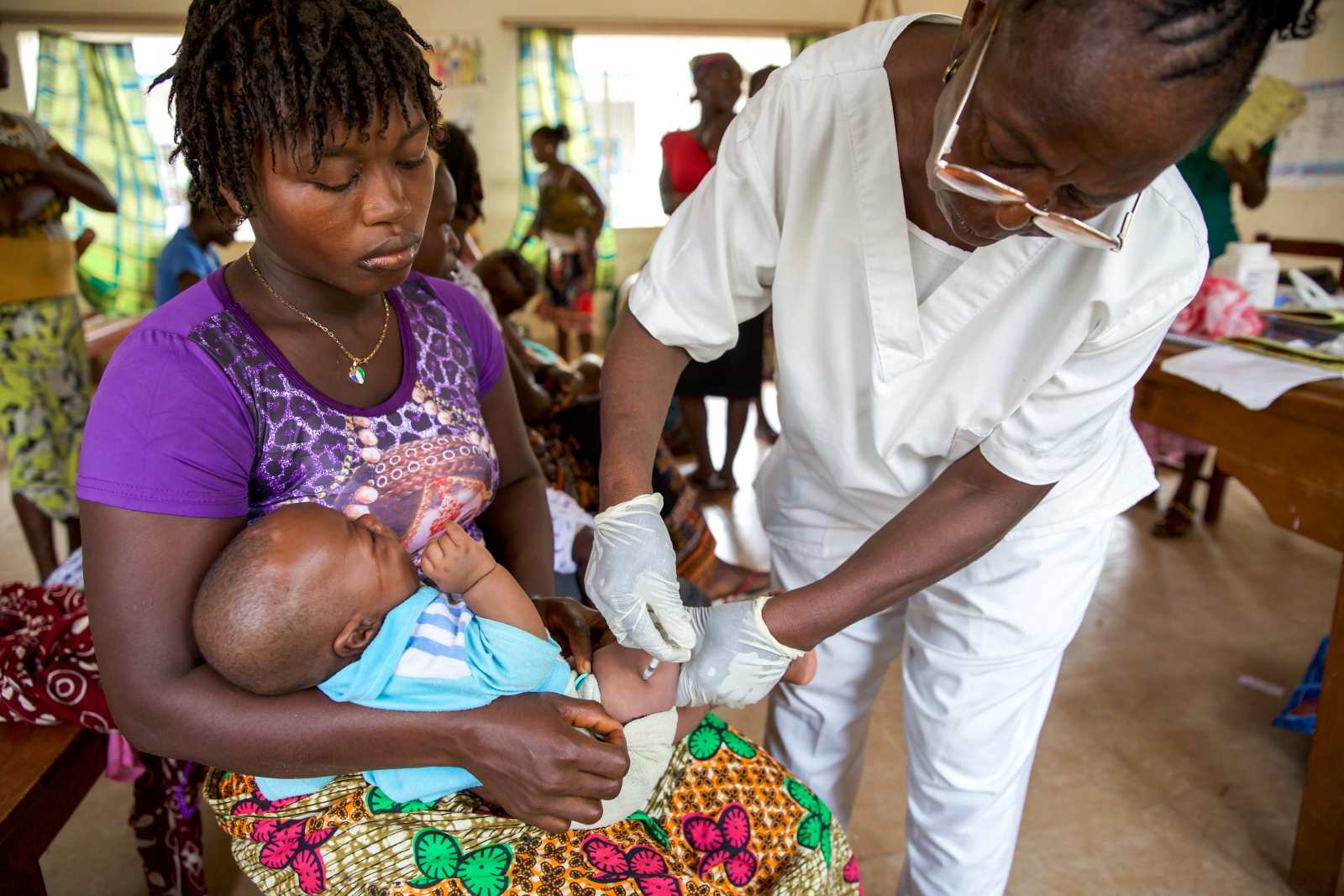 Child immunisation in Sierra Leone.
