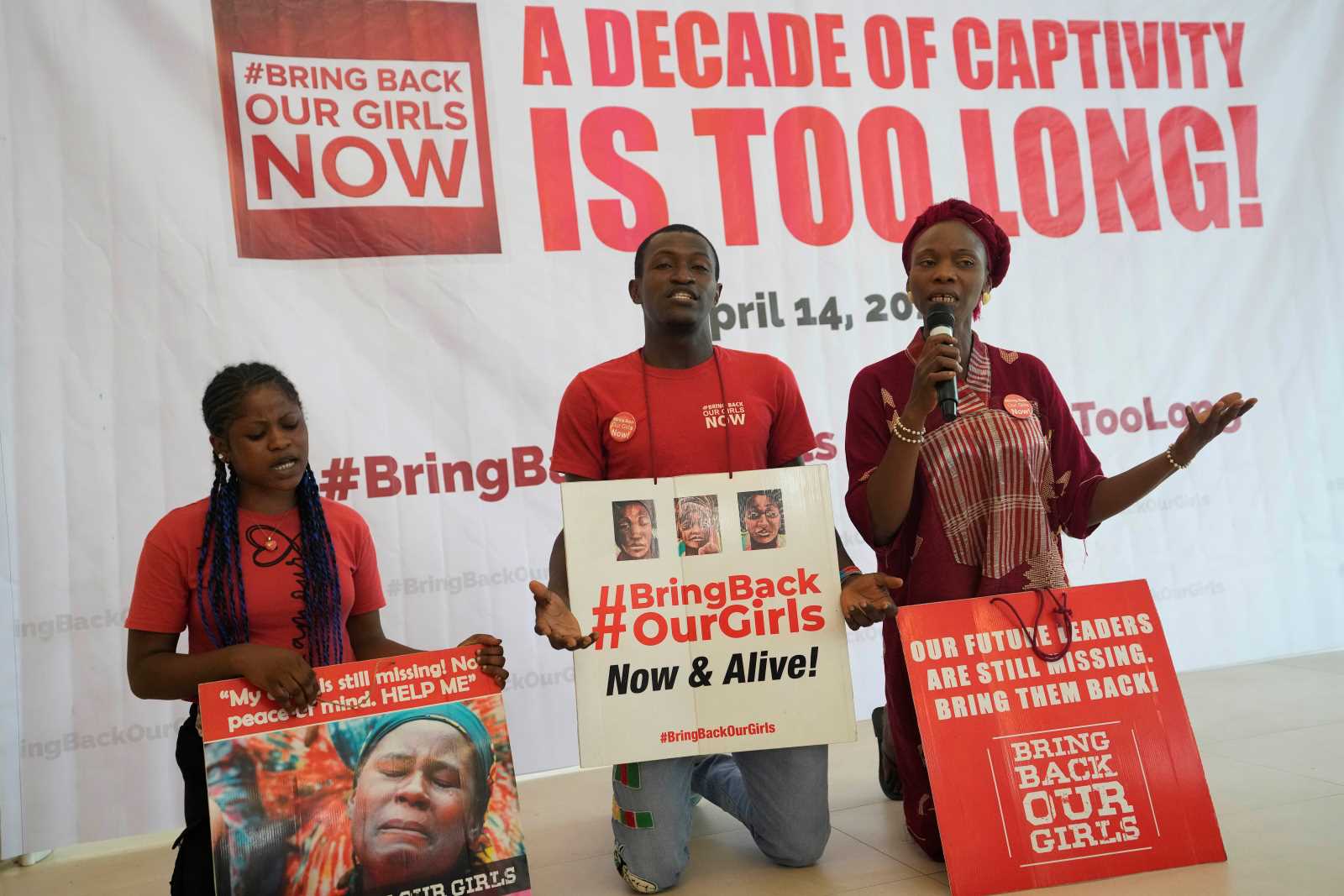 Gedenkveranstaltung in Lagos im April anlässlich des zehnten Jahrestags der Entführung von Schülerinnen aus einer Schule in Chibok durch das Terrornetzwerk Boko Haram.  