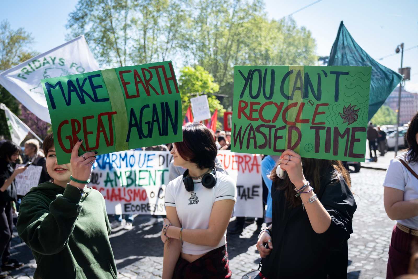 Climate protests by Fridays for Future in Rome in April.