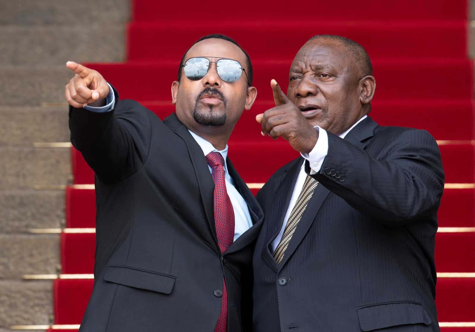 Cyril Ramaphosa, president of South Africa, and  Abiy Ahmed, the Ethiopian prime minister.