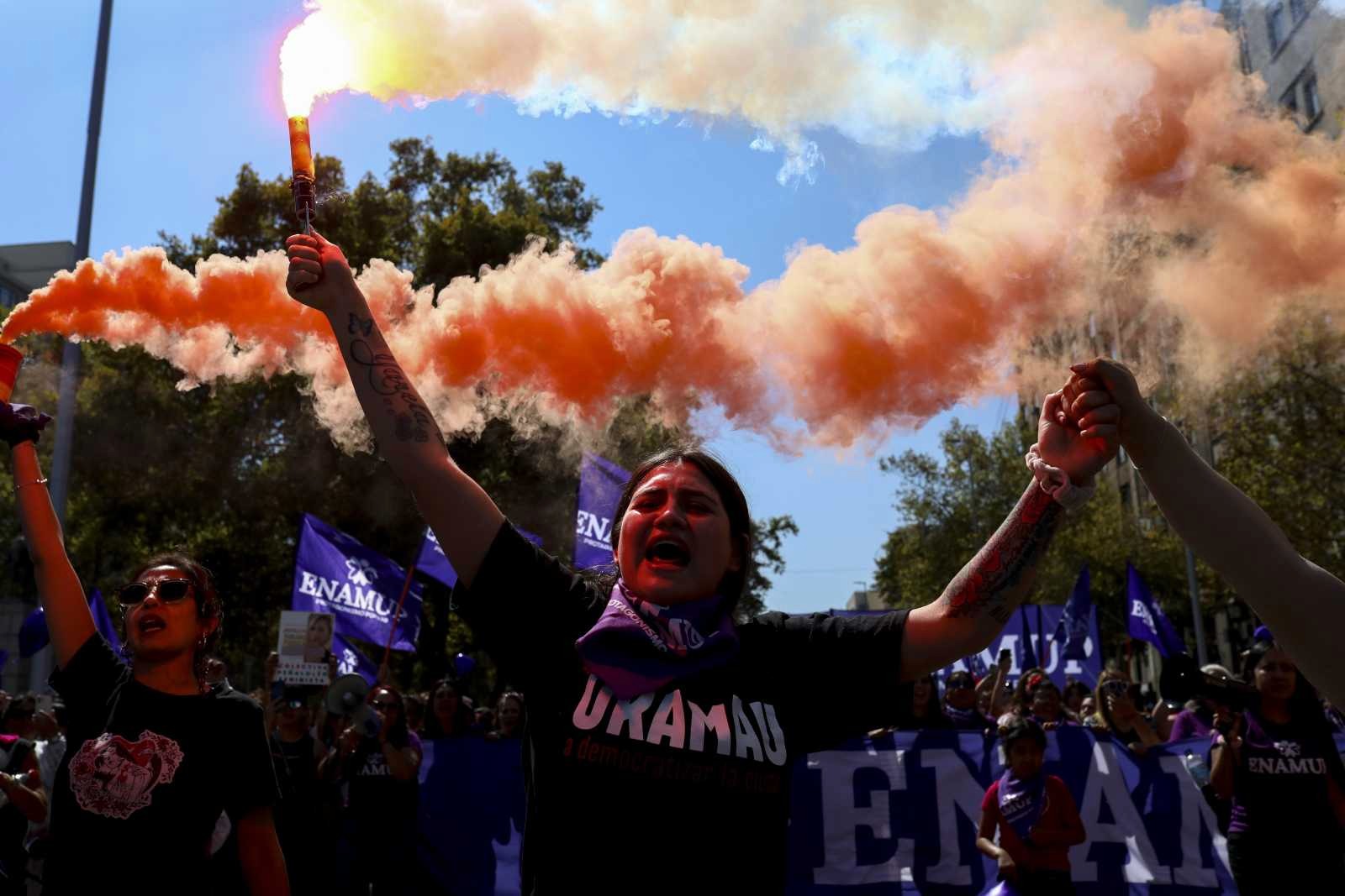 Proteste anlässlich des Weltfrauentags 2025 in Santiago de Chile.