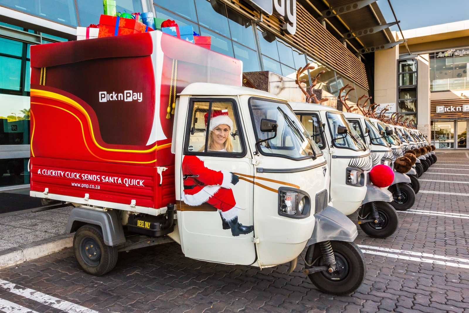 Tuk-tuk delivery fleet of a South African grocery store.