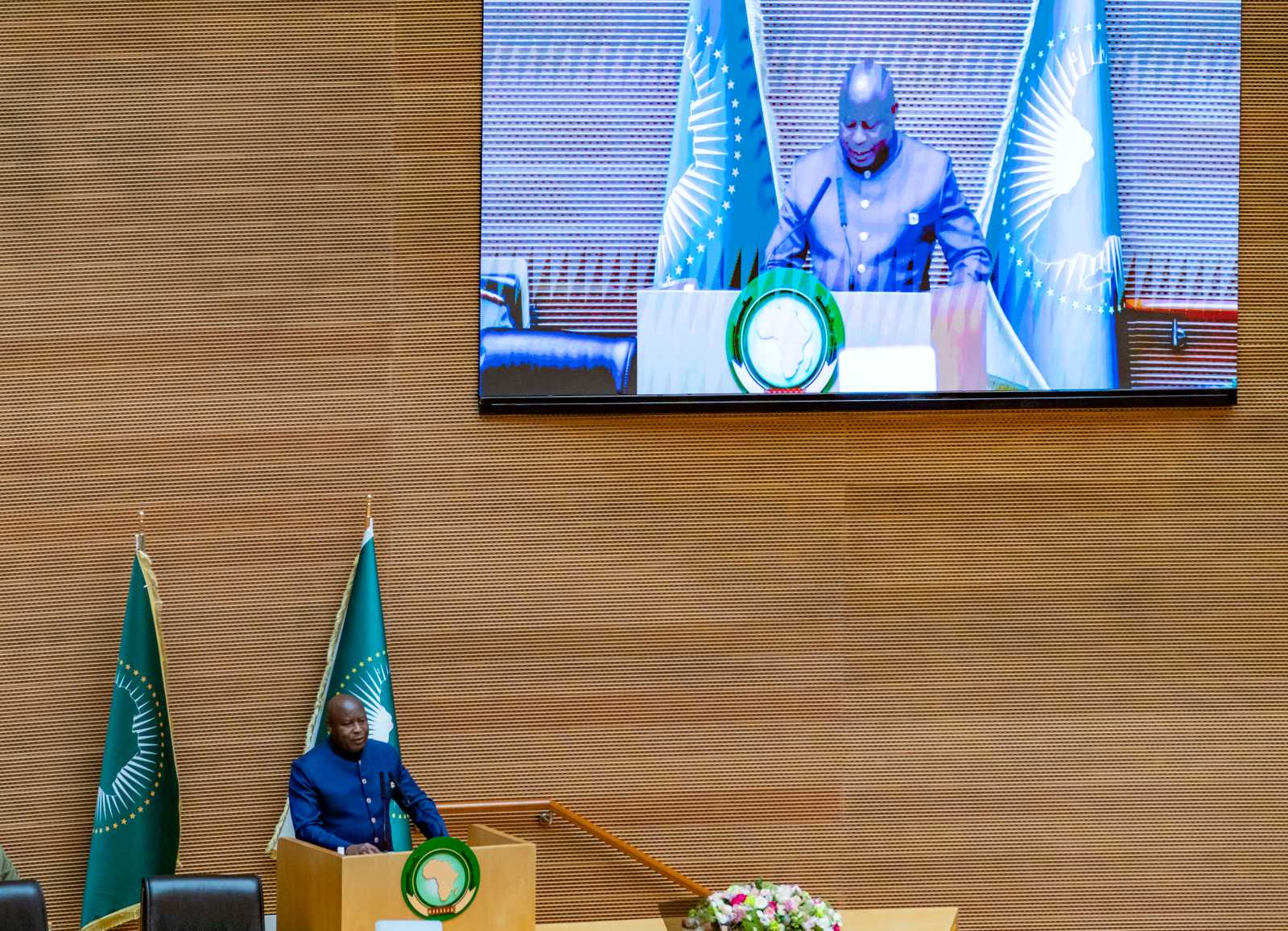 Tries to balance his country’s economic interests against those of foreign mining companies: Burundi’s President Évariste Ndayishimiye, pictured here in Addis Ababa in February when  Burundi officially assumed the chairmanship of the African Union.