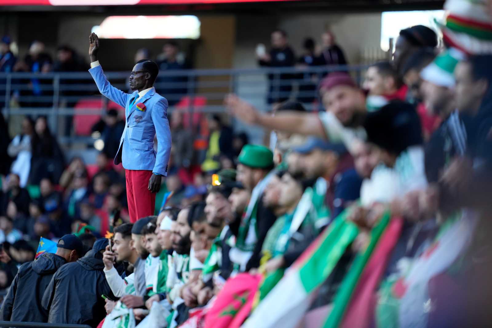 Michel Nkuka Mboladinga at the DRC match against Algeria.