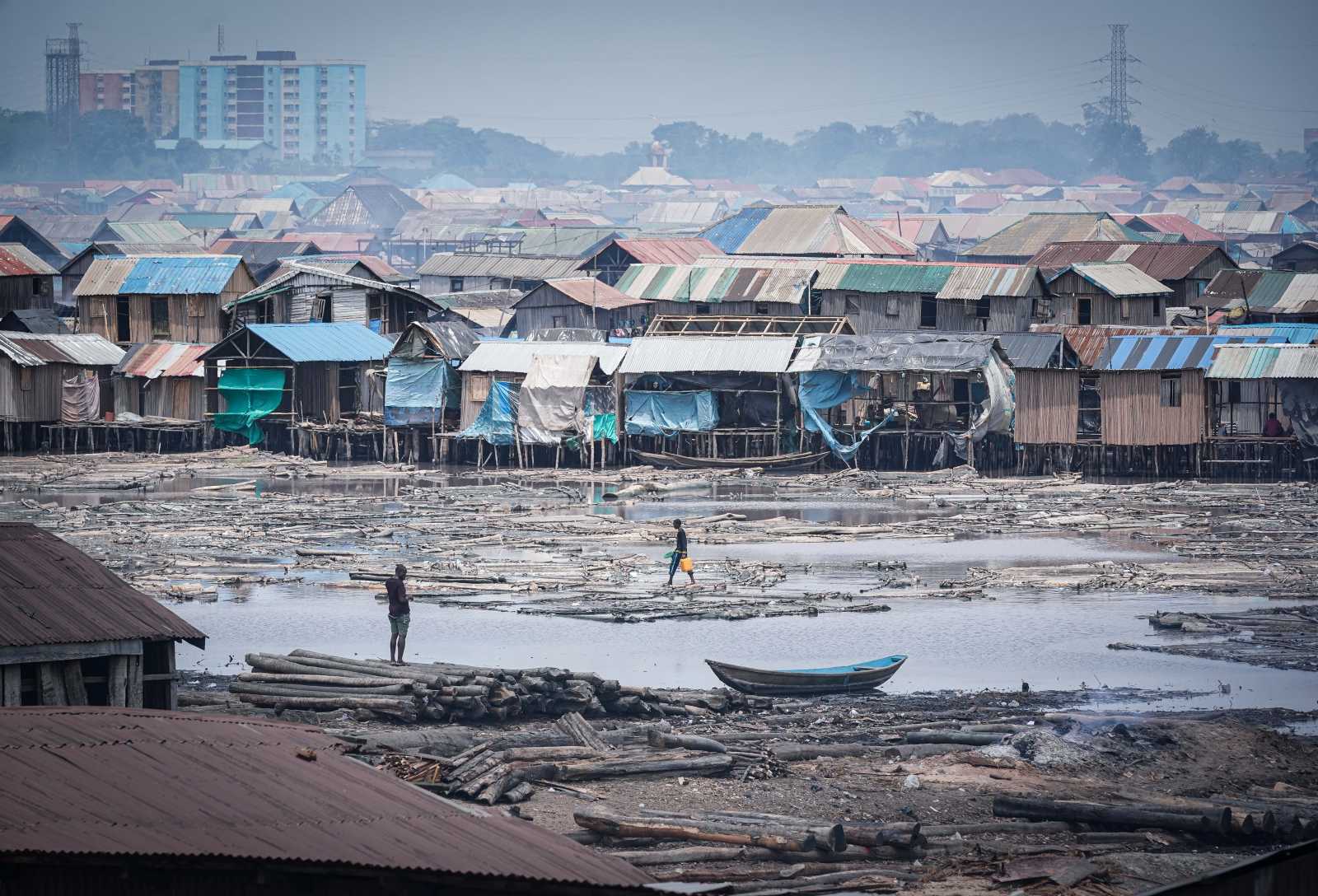 The Makoko floating slum in Lagos, Nigeria.