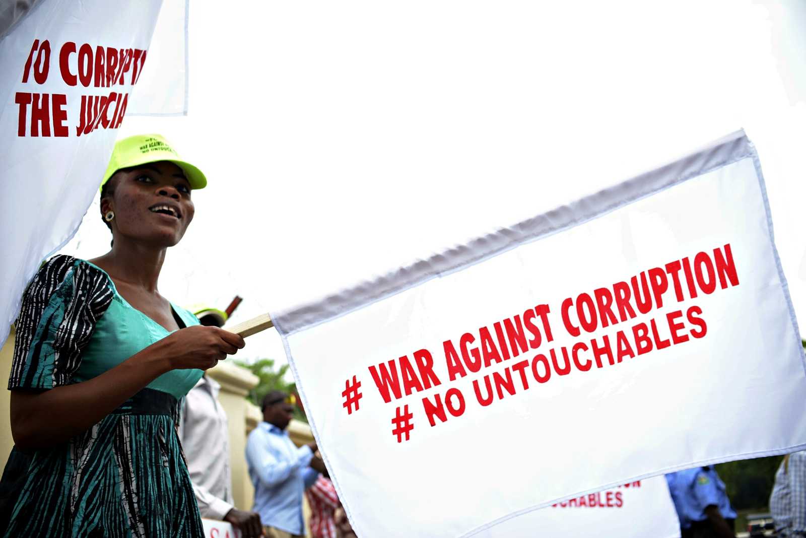 Demonstration gegen Korruption in Abuja im Jahr 2016.  Zehn Jahre später sieht es nicht wesentlich besser aus.