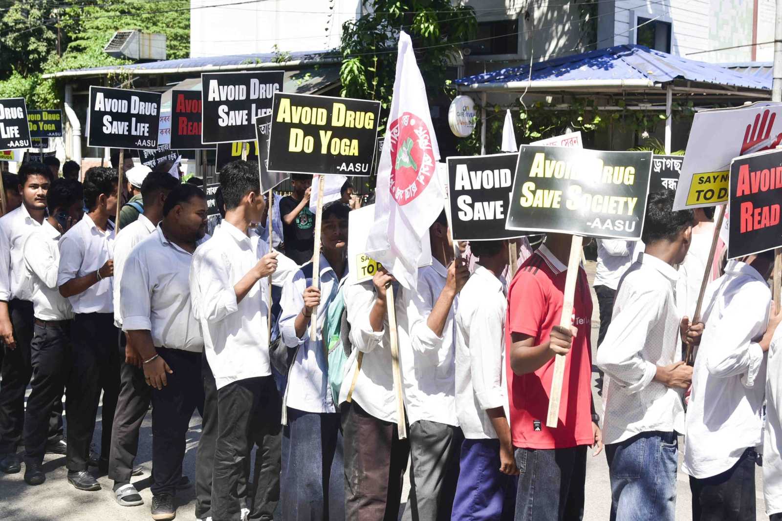An anti-drugs awareness rally in the northern Indian state of Assam in September.