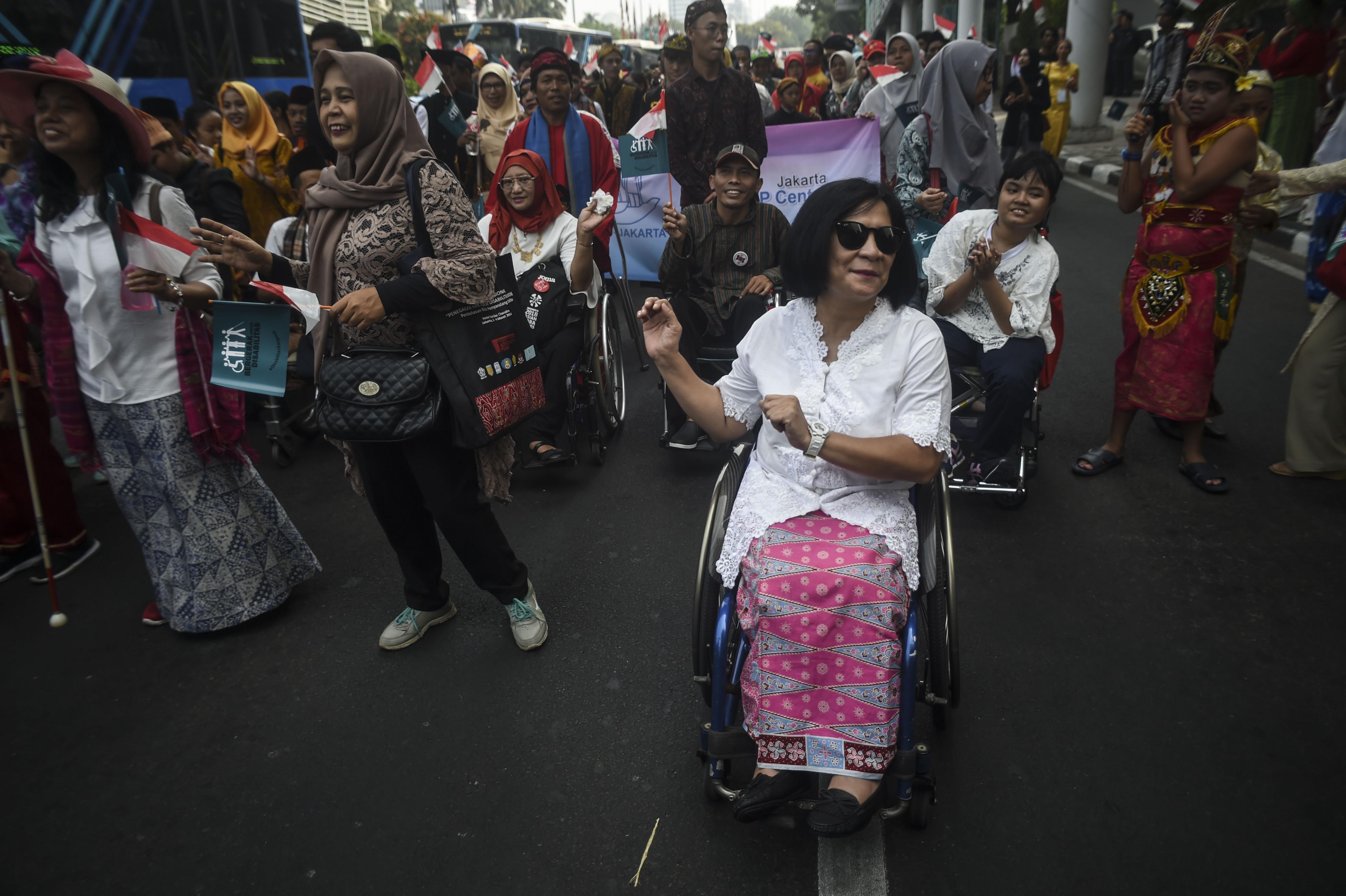 People with disabilities take part in a rally in Jakarta, Indonesia, in 2019.