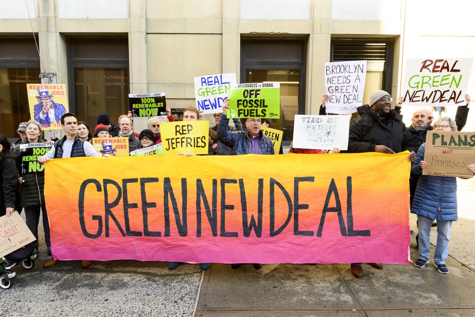 Climate activists in New York.