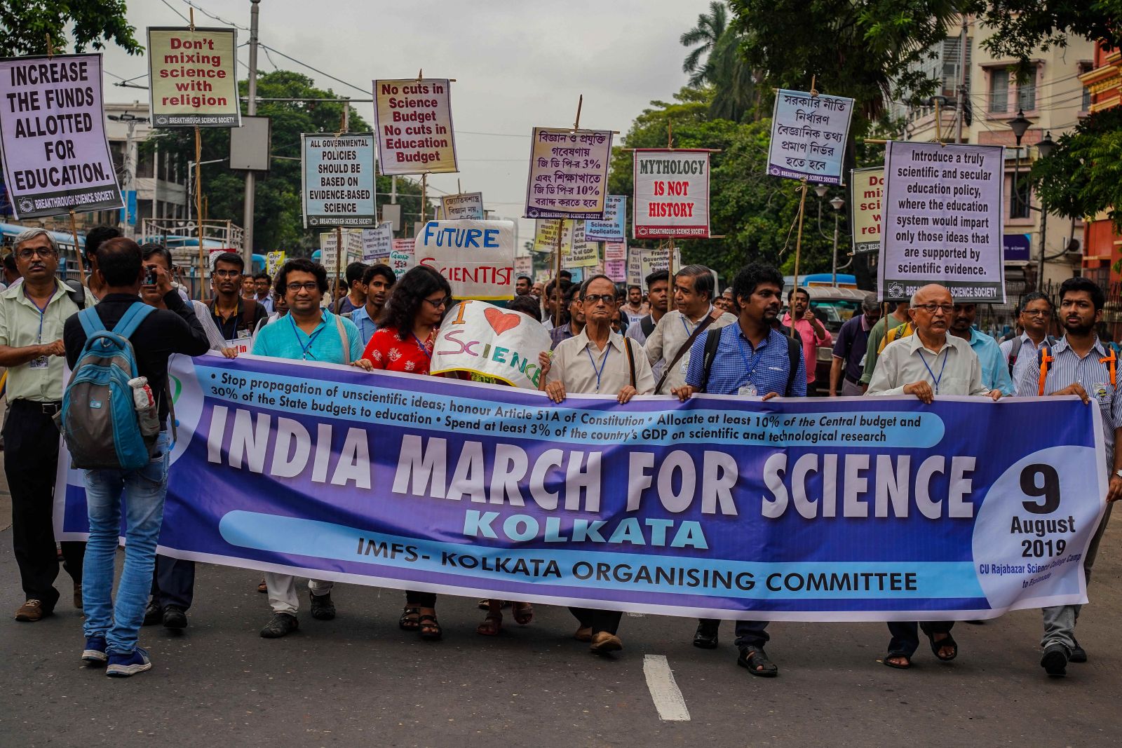 March for Science in the Indian city of Kolkata in August 2019.