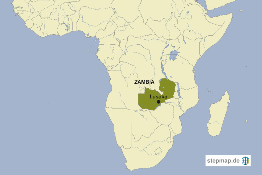 Stepmap Karte Zambia Mit Lusaka 1596662 