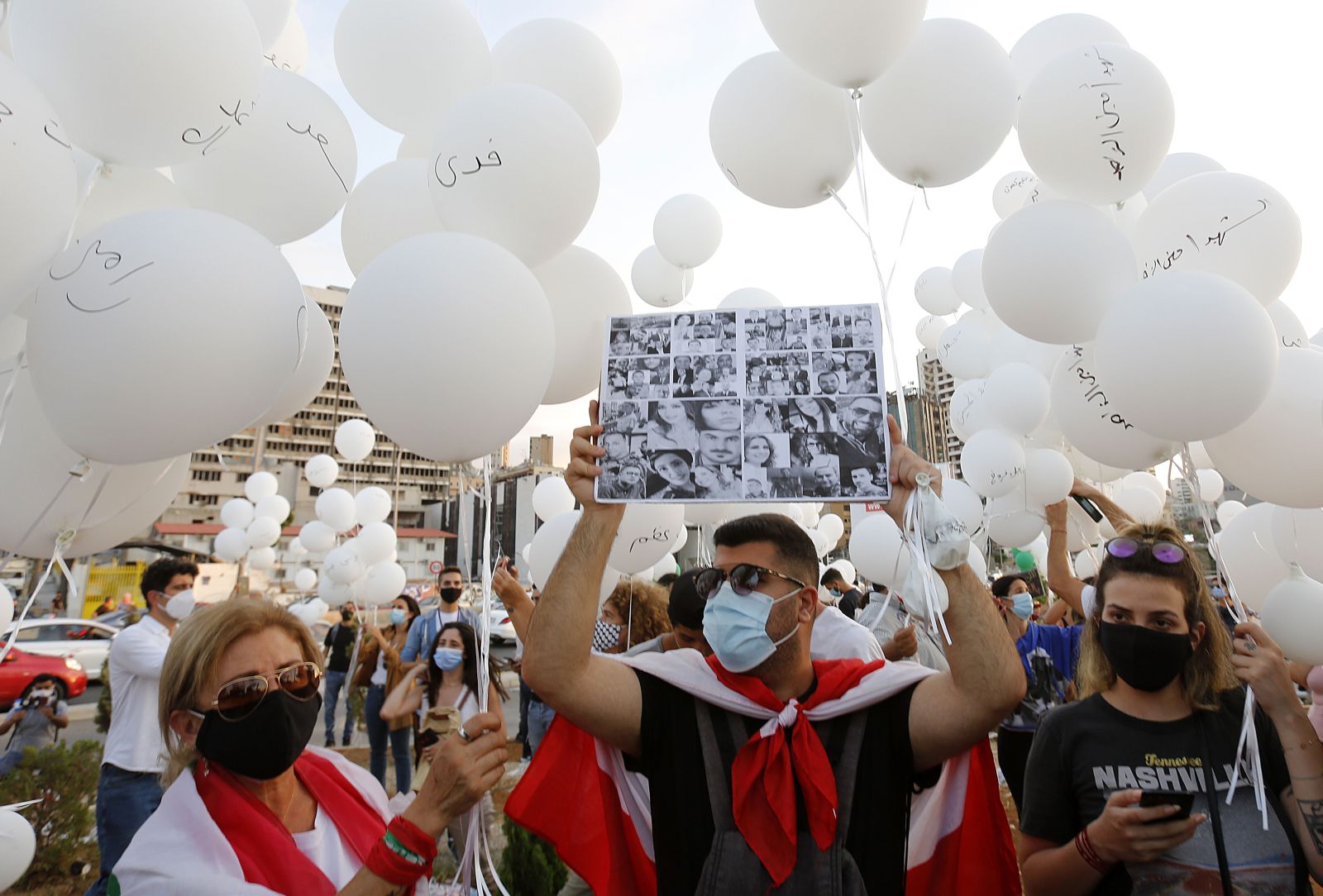 An event marking the one-month anniversary of the explosion in Beirut’s port, as a result of which the government was forced to step down.