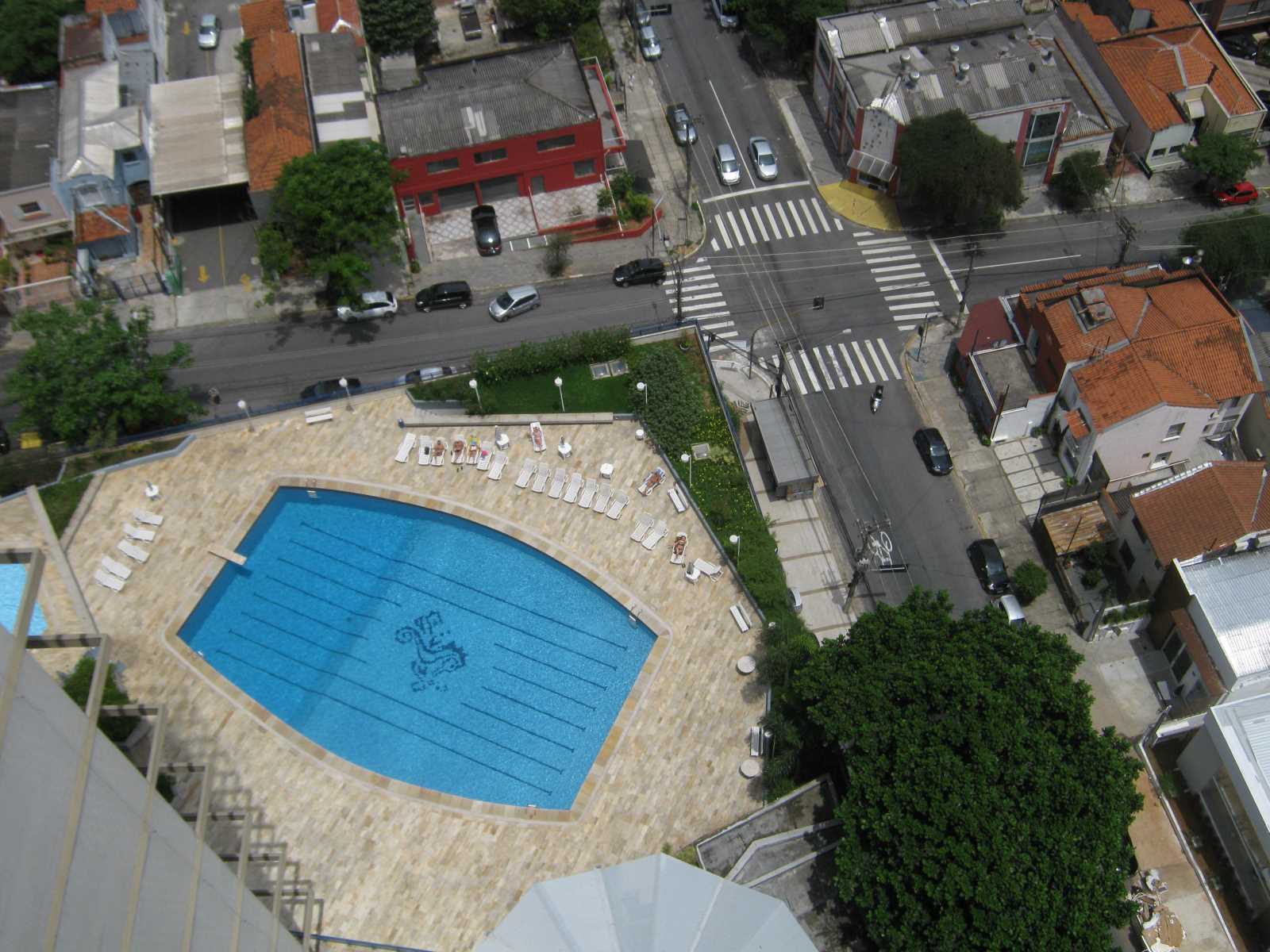 Swimming pool of a well-protected condominium complex in Sao Paulo.