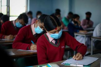 Final exams in Nepal.