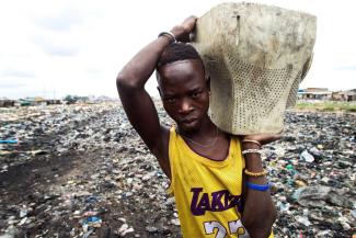 The Agbogbloshie landfill in Ghana provides income for many people.