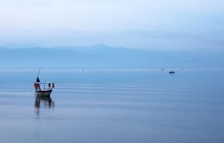 Boat on Lake Tanganyika. 