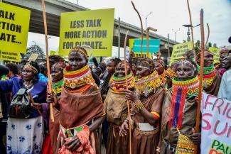 Climate protest in Nairobi on the summit’s first day.