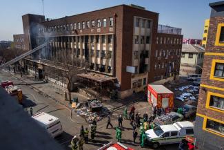 The building known as Usindiso Shelter after the deadly fire in August. 