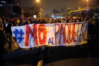 Ecuadorians protest in Quito against the government’s measures to abolish fuel price subsidies in October 2019.