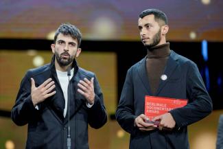 Yuval Abraham (left), an Israeli film director, was accused of antisemitic rhetoric after speaking out against his government’s policies at Berlinale, the Berlin film festival. 