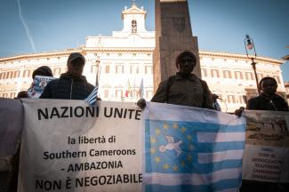 Demonstration in Rom für ein freies Ambazonien. 