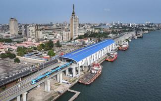 The electric Blue Line in Lagos, Nigeria, is one of many BRI projects. 