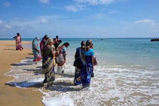 Ethnic Tamils commemorate family members killed in Sri Lanka’s civil war. 