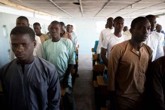 Former Boko Haram child soldiers taking part in an EU-funded reintegration programme in 2020.