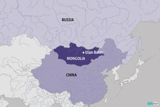 Mongolia lies between two powerful neighbours.