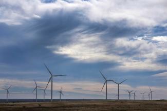 Under what conditions will the EU finance investments in Africa, for example in renewable energies? Wind turbines near Cape Town.