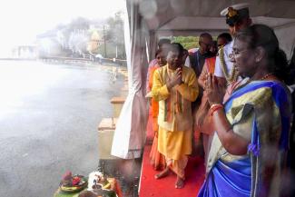 picture alliance/Sipa USA/Hindustan Times Indiens Präsidentin Droupadi Murmu.