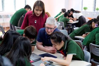 picture alliance/Associated Press/Tuan Hung Vietnam’s growing e-learning business has attracted the attention of Apple CEO Tim Cook who visited the country in 2024.