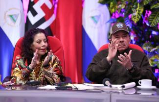 Dictatorial dynasty: Nicaraguan President Daniel Ortega with his wife and Vice President Rosario Murillo.