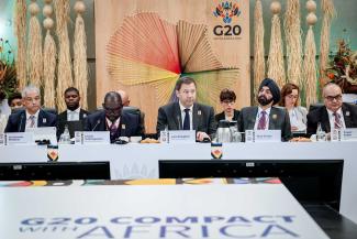 picture alliance/dpa/ Kay Nietfeld Mitte Juli fand am Rande des Treffens der Finanzminister*innen und Zentralbankpräsident*innen der G20-Staaten der „Compact with Africa Summit“ statt.