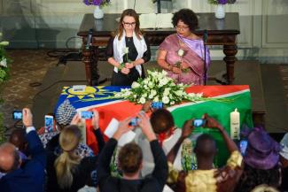 dpa/Gregor Fischer In 2018, a memorial service was held in Berlin as part of the repatriation of human remains from Germany to Namibia.