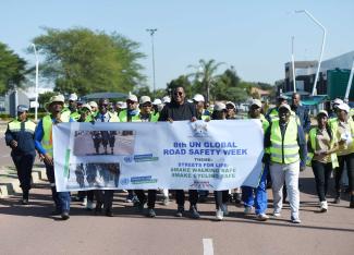 March for the 8th UN Global Road Safety Week in Gaborone, Botswana, in May 2025.