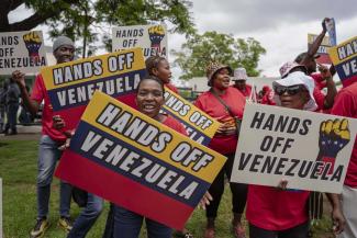 Demonstration in Südafrika im Januar gegen das Vorgehen der USA in Venezuela.