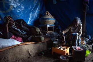 Many people are still living in refugee camps, as here in the Tigrayan capital, Mekelle.