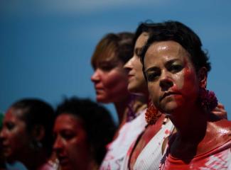 Women protest against femicide in Rio de Janeiro in December.