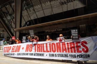 Protests in the run-up to SpaceX’s initial public offering, which made Elon Musk the world’s first trillionaire.