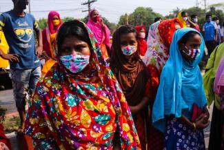 Garment factory workers in Dhaka, Bangladesh, have been sent home as factories have been closed.