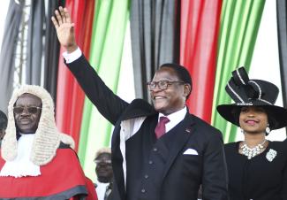 Lazarus Chakwera immediately after the swearing-in ceremony.