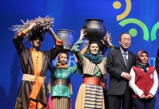 Ban Ki-moon, the UN secretary-general, at the closing ceremony in Istanbul on 24 May.