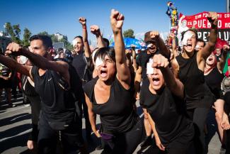 Bandaged eyes have become a symbol of human-rights activism in Chile.