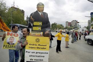 Disputed election results: protesters demanding a recount in Mexico City in 2006.