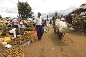 The majority of young people in Kenya rely for employment on the informal sector: a market in Nairobi, Kenya.