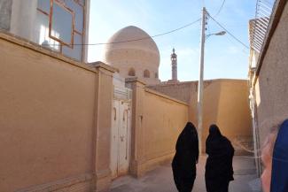 Women wearing the traditional Chador in Yazd, Iran.